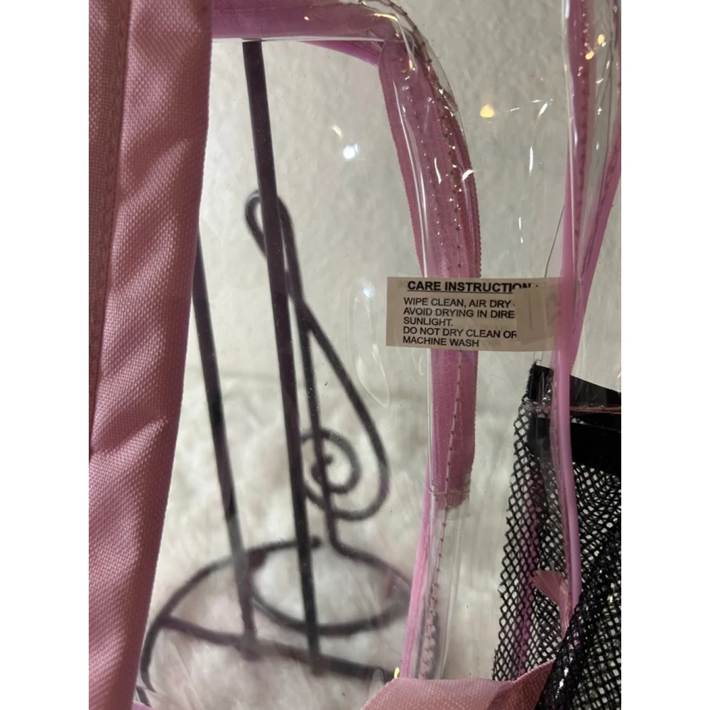 NWOT Clear Backpack Stadium Approved - Clear Mini Backpack Heavy Duty Pink